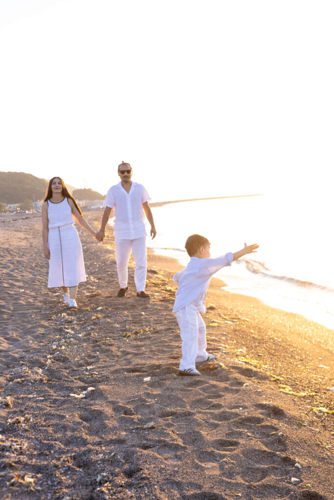 aile sahil çekimi